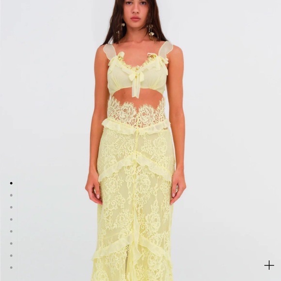For Love & Lemons Milena Lace Maxi Dress